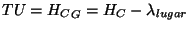 $TU={H_{C}}_{G}=H_{C}-\lambda_{lugar}$