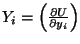 $ Y_{i}=\left(\frac{\partial U}{\partial y_{i}}\right)_{}\!$