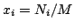 $ x_i = N_i/M$