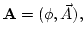 $\displaystyle \mathbf{A}=(\phi,\vec{A}),
$