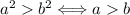 a^2>b^2\Longleftrightarrow a>b